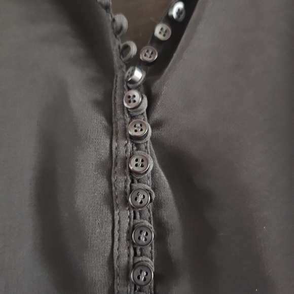 PJK Patterson J Kincaid Raw Hem Sheer Button Blouse - Picture 4 of 9